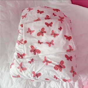 Twin Pillowfort Rose Butterfly Blanket and Pillowcase Set